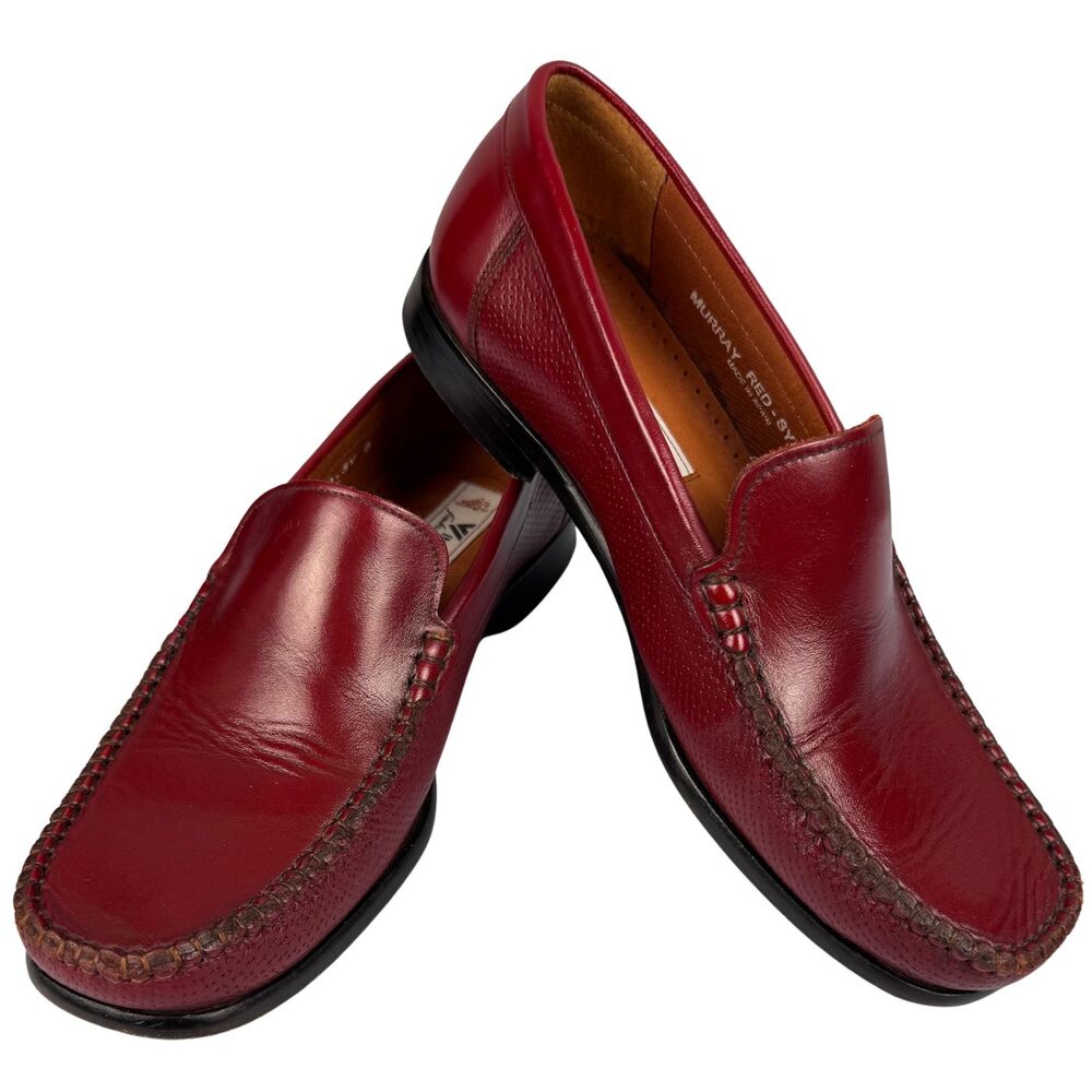 Vineyard Sandro Moscoloni Loafer Mens Murray Red Leather Slip On Career Sz‎ 8